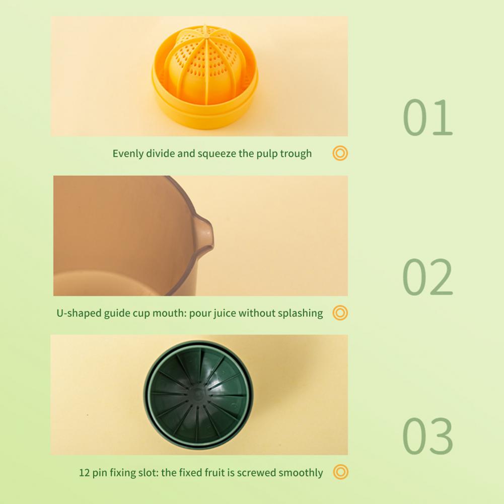 Mini Portable Manual Juicer Citrus Juicer Manual Lemon Squeezer Lime Orange Juicer Homemade DIY Fruit Orange Separating Juicer Fruit Separator Not Splash Semi-Transparent Non-electric Lemon Squeezer Maisonore