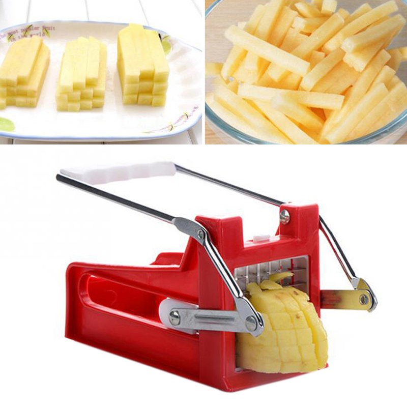 kitchen gadgets 2 Blades Potato Cutter Chopper Stainless French Fries Slicer for kitchen cortador de vegetales Home Kitchen Tool Maisonore