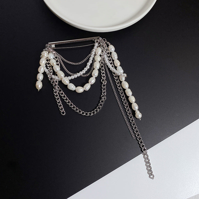 Korean Style Tassel Pearl Pin Internet Celebrity All-match Corsage Maisonore