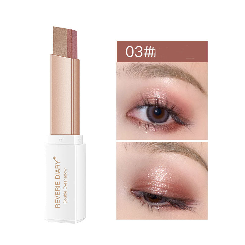 Lazy Eyeshadow Stick Stereo Gradient Shimmer Double Color Eye Shadow Pen Waterproof Easy To Wear Eyeshadow Maisonore