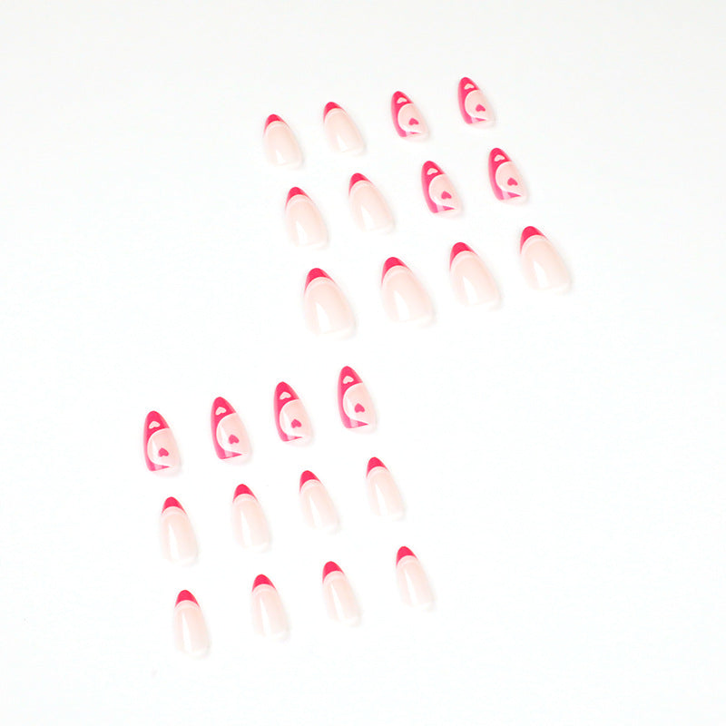 Mid-Length Press On False Nails Gradient Easy Wear Franch Reusable Natural Maisonore