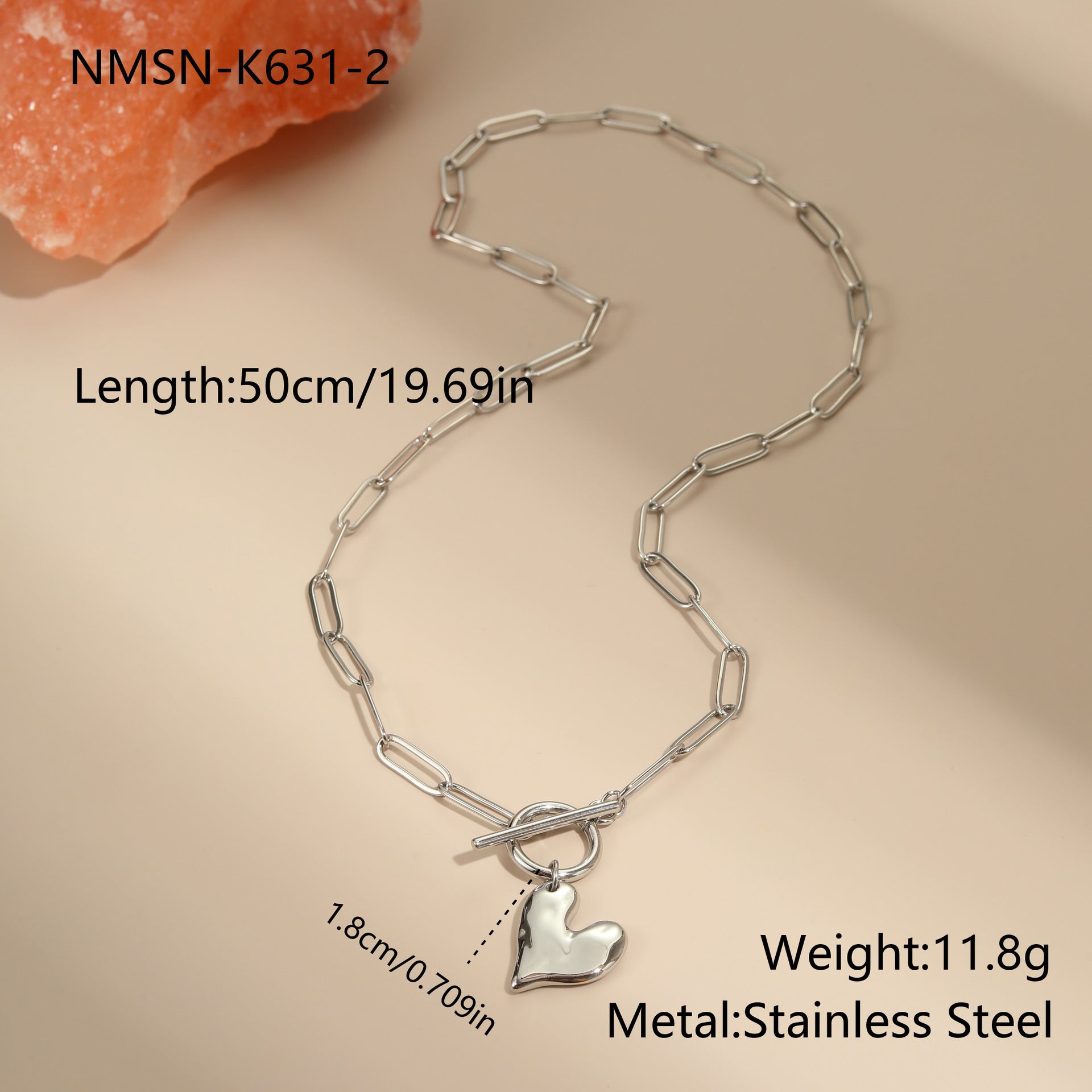 Irregular Heart Pendant Necklace Non-fading Bracelet maisonore shop