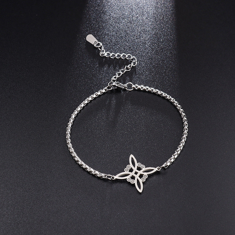 Sweet Classic Witch Knot Bracelet Ring Women's Stainless Steel Maisonore
