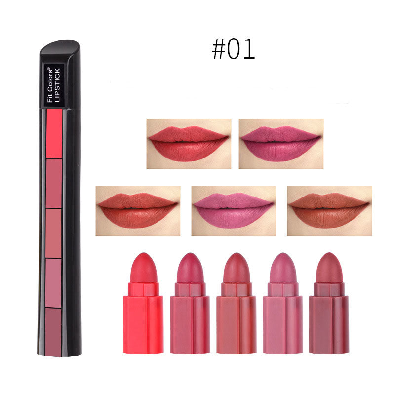 Matte 5-color Lipstick Set Velvet Lip Stick Non-stick Lip Gloss Long Lasting Waterproof Sexy Red Lipstick Maisonore