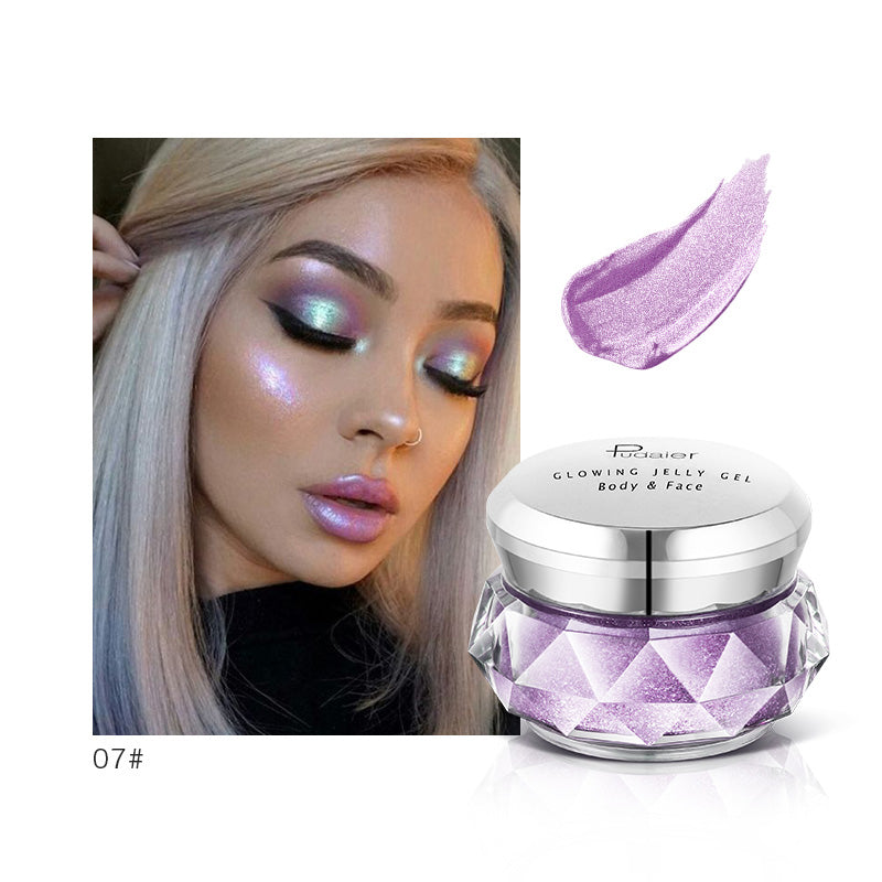 Face Highlighter Jelly Gel Mermaid Eyeshadow Glow Body Glitter Festival Makeup Iluminador Gold Liquid Highlighter Bronzer Maisonore