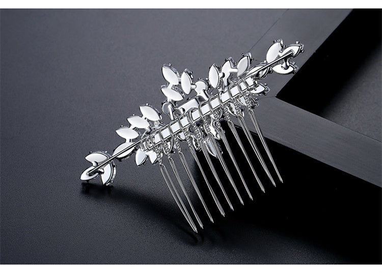 S925 Pure Silver Moissanite Fashionable New Bride Hair Comb Light Luxury Headwear Maisonore
