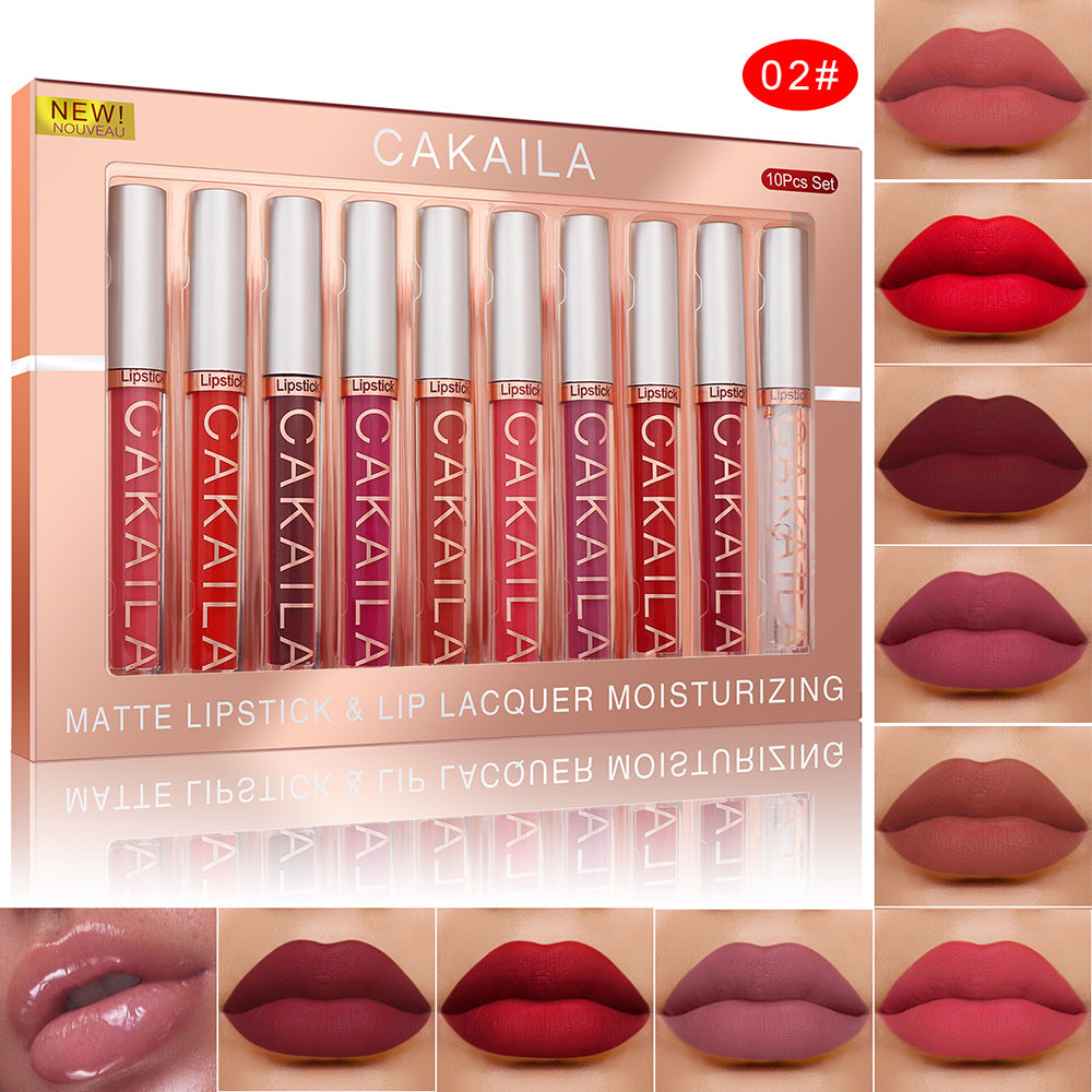 Pack Of 10 Matte Nonstick Cup Waterproof Lip Gloss Maisonore