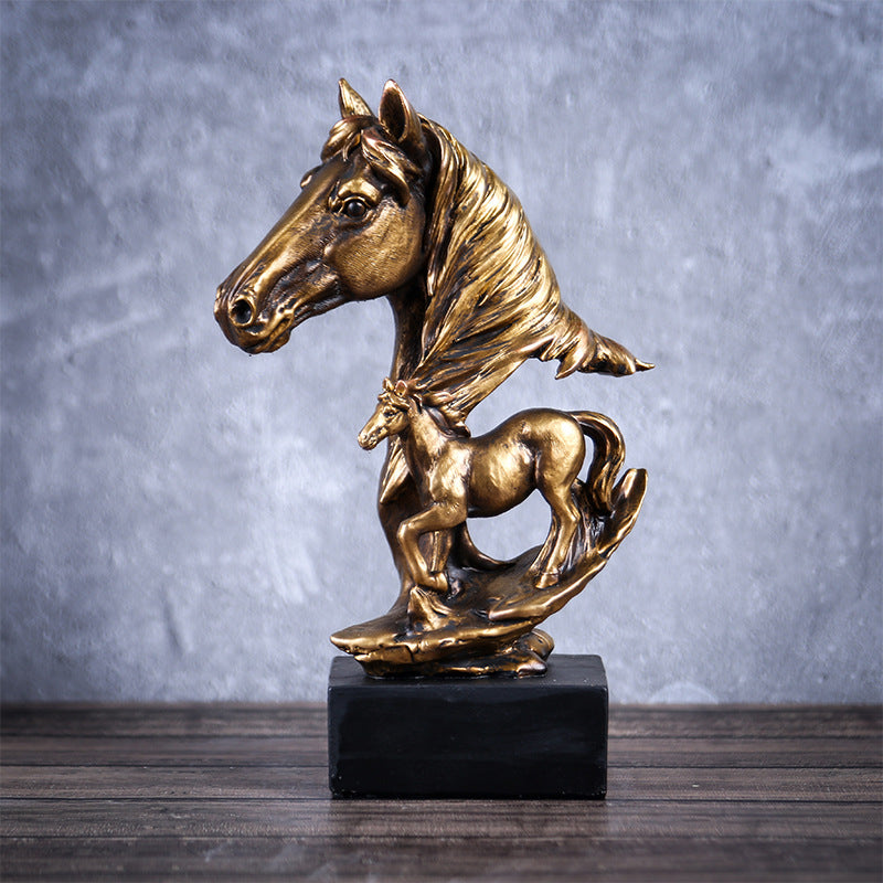Trongwell Home Decor Bronze Horse Sculpture Statue Living Room Maisonore