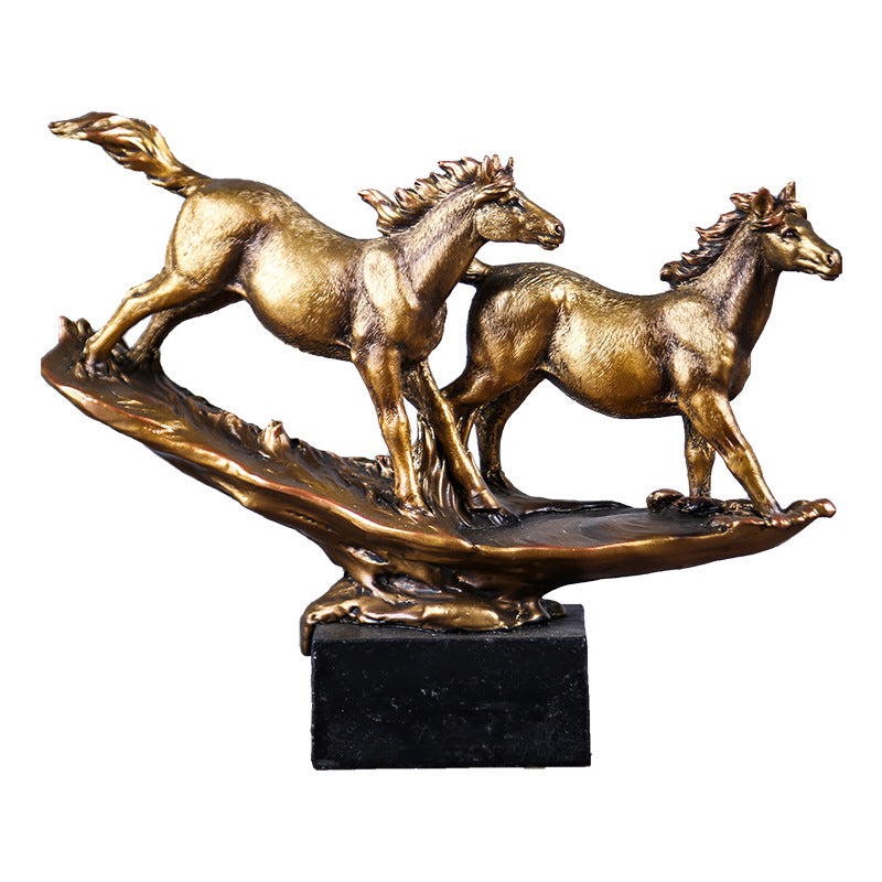Trongwell Home Decor Bronze Horse Sculpture Statue Living Room Maisonore