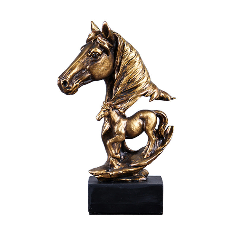 Trongwell Home Decor Bronze Horse Sculpture Statue Living Room Maisonore