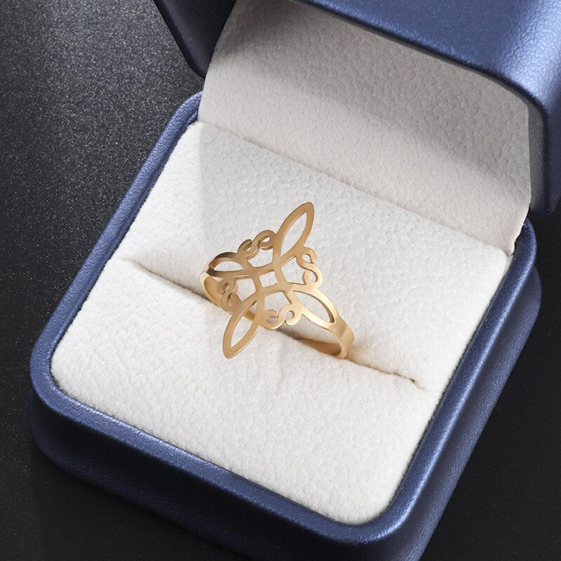 Sweet Classic Witch Knot Bracelet Ring Women's Stainless Steel Maisonore