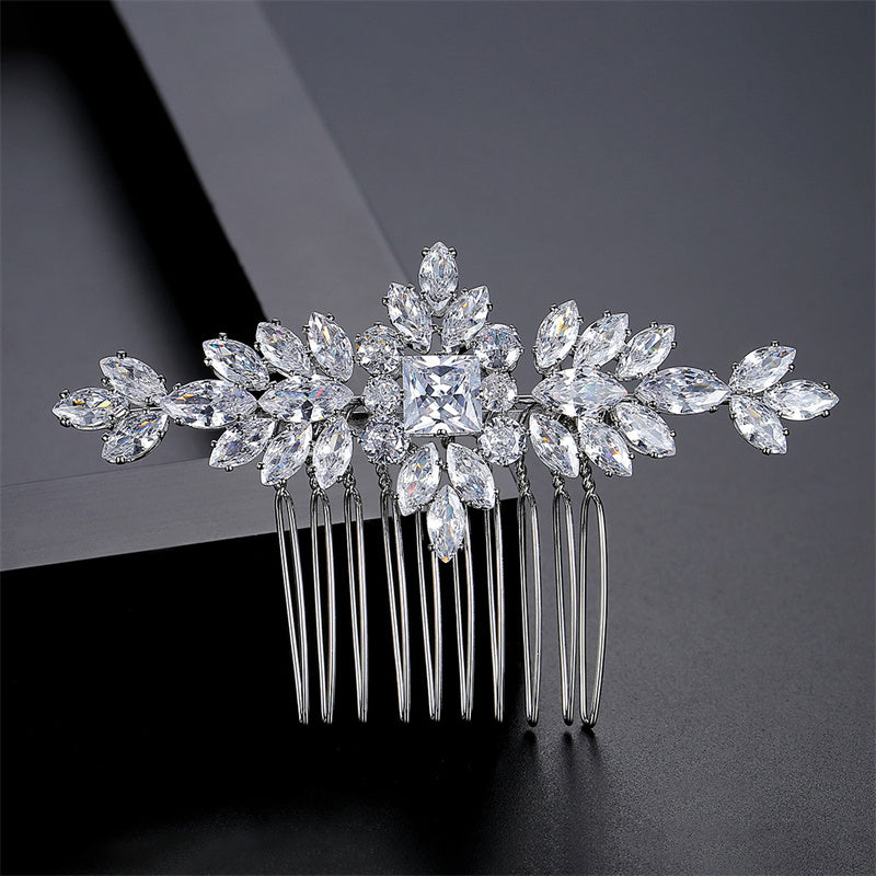 S925 Pure Silver Moissanite Fashionable New Bride Hair Comb Light Luxury Headwear Maisonore