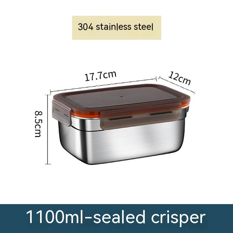 Stainless Steel Crisper Sealed Refrigerator Freezing Storage Box Maisonore