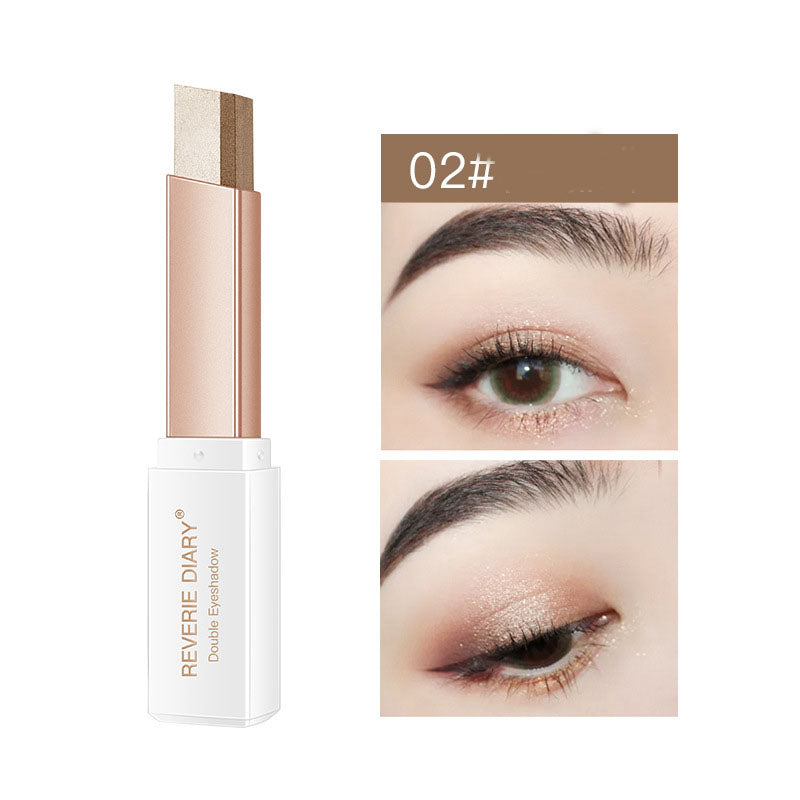 Lazy Eyeshadow Stick Stereo Gradient Shimmer Double Color Eye Shadow Pen Waterproof Easy To Wear Eyeshadow Maisonore