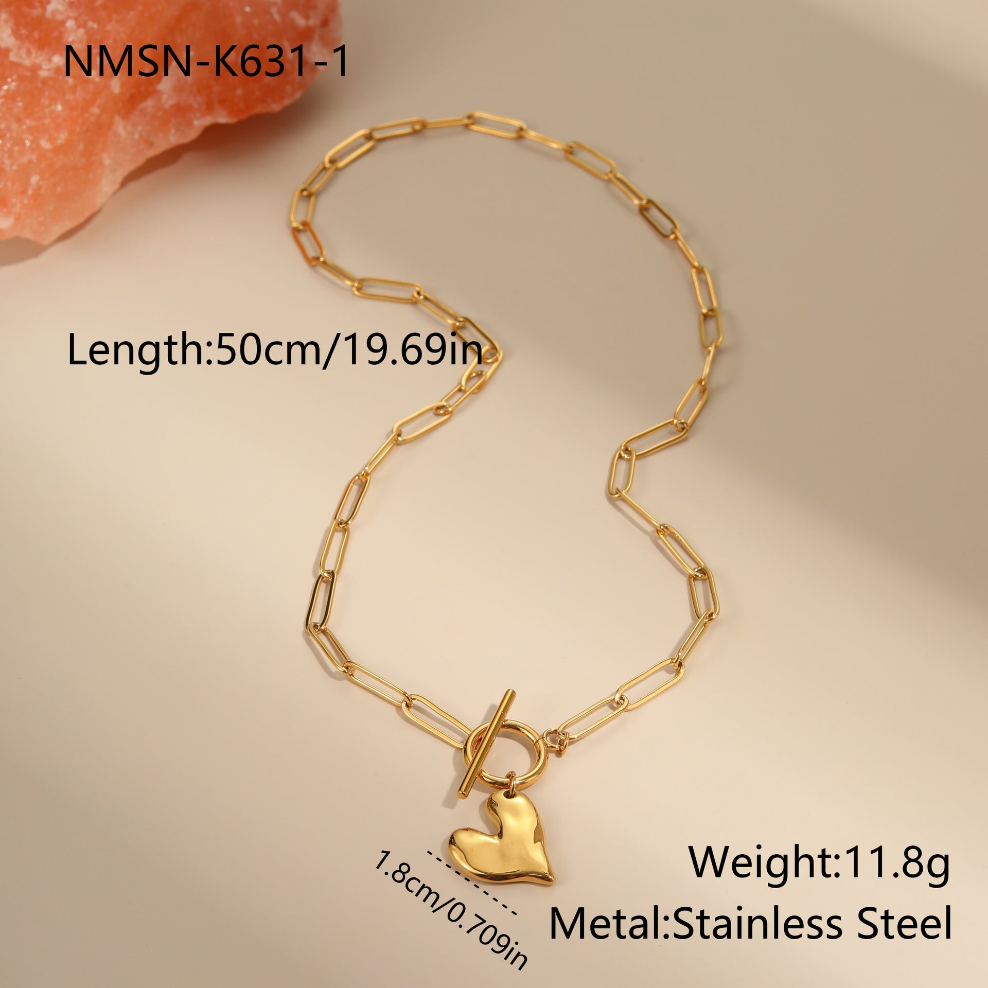 Irregular Heart Pendant Necklace Non-fading Bracelet maisonore shop