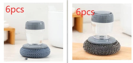 Kitchen Soap Dispensing Palm Brush Cleaner Push-type Brush Kitchen Detergent Tools Maisonore