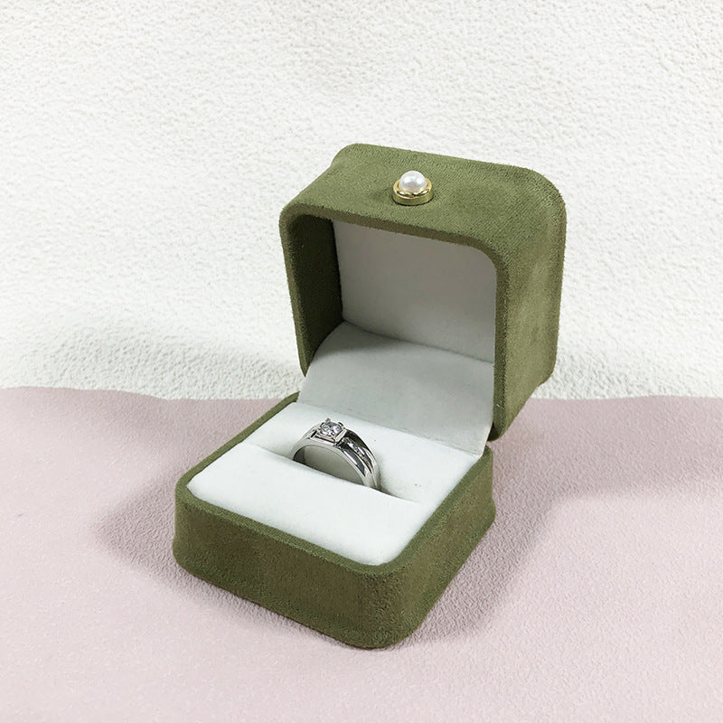 Fashion Flannel Waist-tight Jewelry Box Pearl Buckle Maisonore