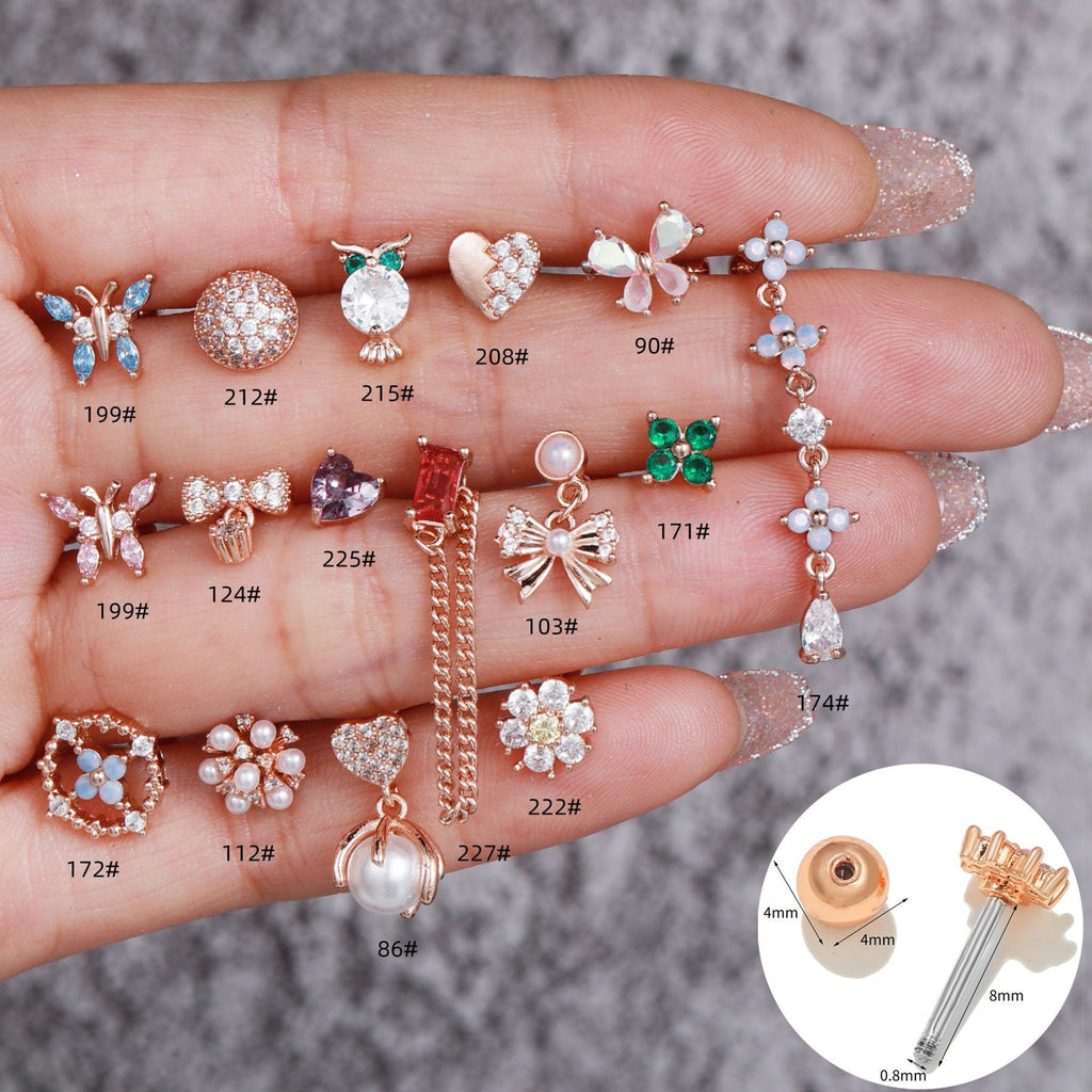 Korean-style Tassel Flower Screw Ball Ear Cartilage Piercing Maisonore