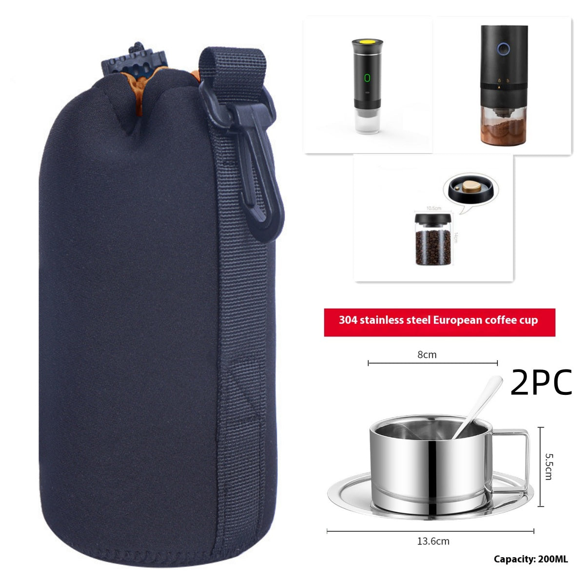 Electric Grinder Coffee Travel Handy 3 In1 Espresso Portable Coffee Espresso Maker Machine Cafe Portable Capsule Coffee Machine Kitchen Gadgets Maisonore