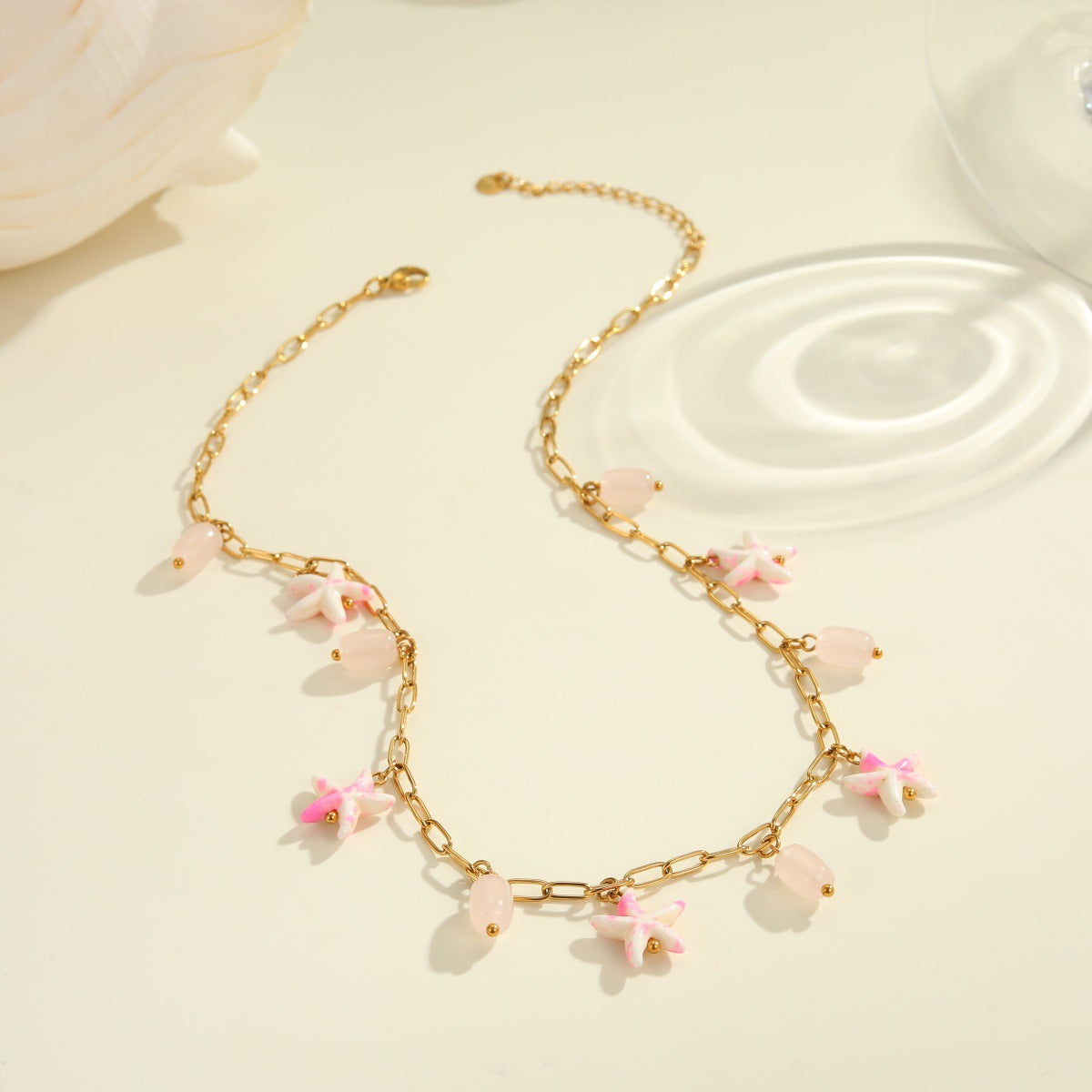 Colorful Starfish Stainless Steel Necklace Non-fading Ocean Style Bracelet Maisonore