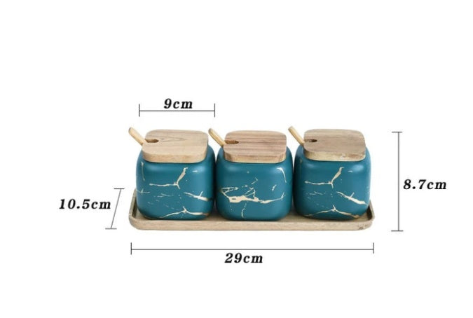 Nordic Gold Marble Jar Set Maisonore