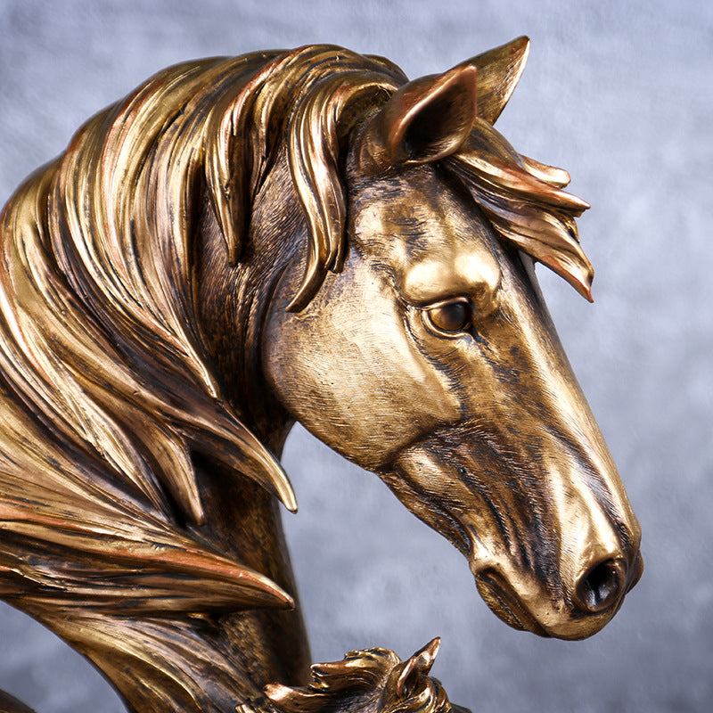Trongwell Home Decor Bronze Horse Sculpture Statue Living Room Maisonore
