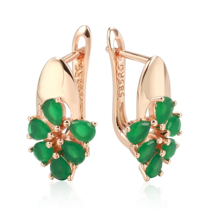 Vintage Petal Inlaid Zircon Two-tone Ring Accessories maisonore shop