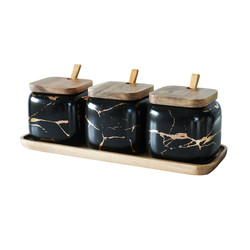 Nordic Gold Marble Jar Set Maisonore