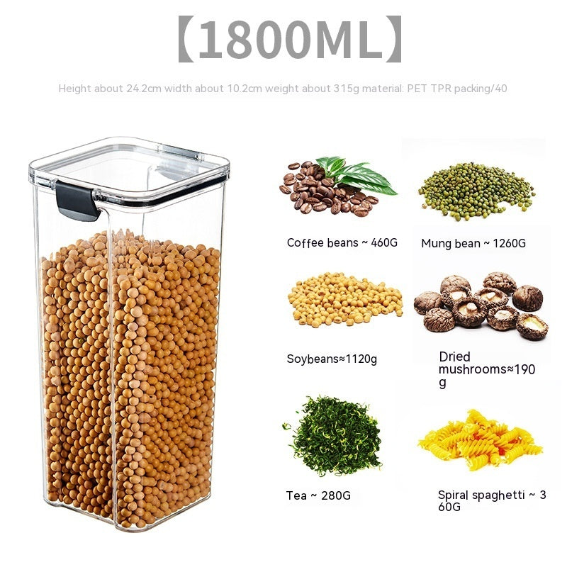 Food Grade Grains Sealed Plastic Cans Transparent Stackable Refrigerator Preservation Storage Box Maisonore