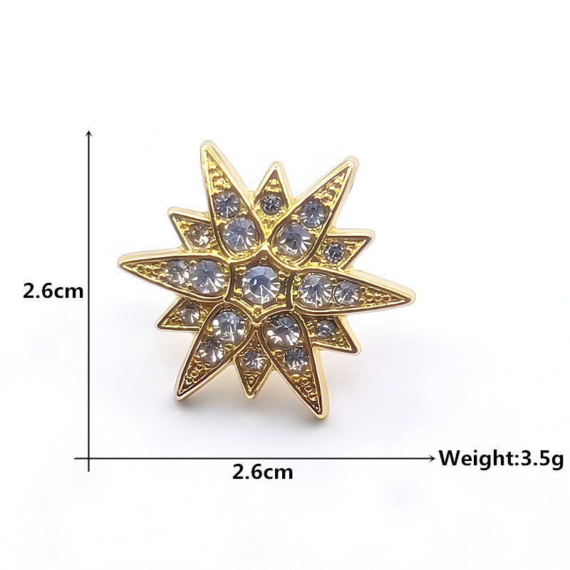 Men's Diamond Six-pointed Star Badge Badge Exquisite Brooch Boutonniere Maisonore