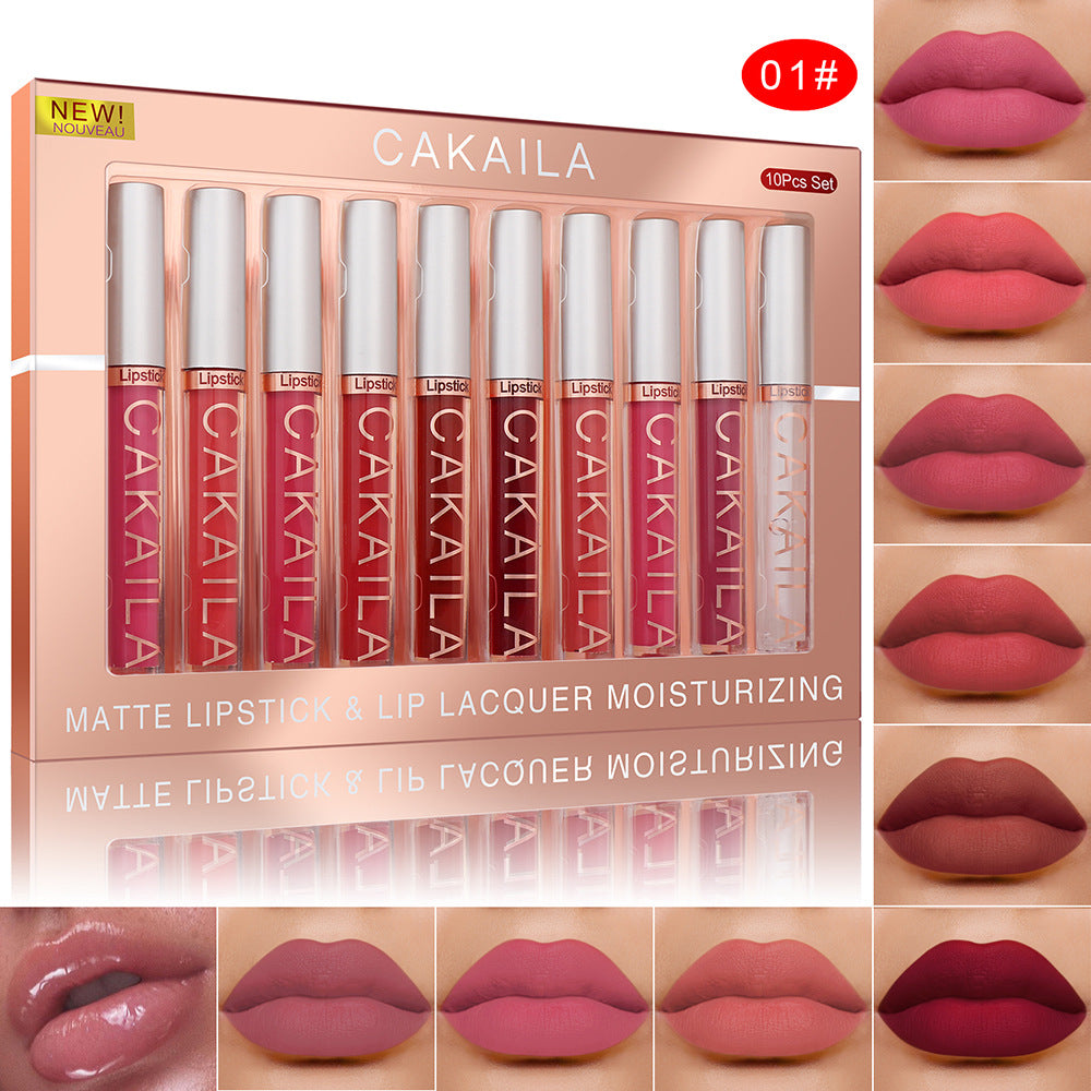 Pack Of 10 Matte Nonstick Cup Waterproof Lip Gloss Maisonore
