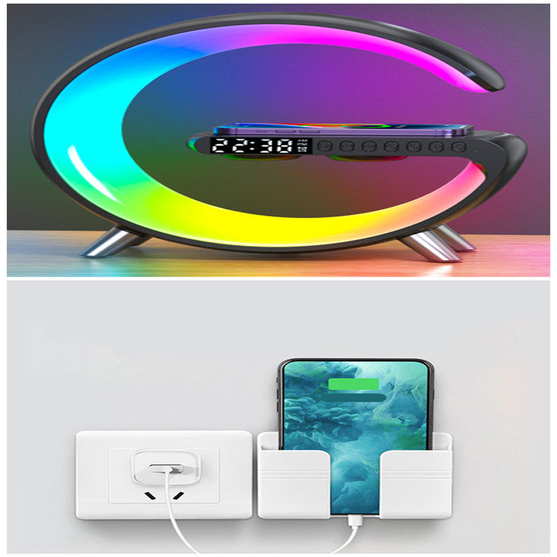 New Intelligent G Shaped LED Lamp Bluetooth Speake Wireless Charger Atmosphere Lamp App Control For Bedroom Home Decor Maisonore