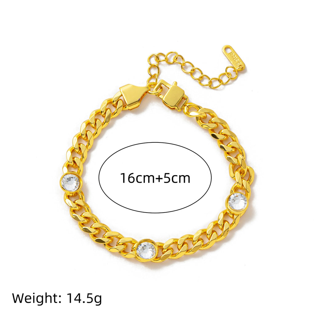 Electroplating Gold Hip-hop Titanium Steel Bracelet Necklace Color Protection maisonore shop