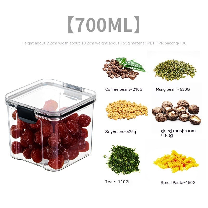 Food Grade Grains Sealed Plastic Cans Transparent Stackable Refrigerator Preservation Storage Box Maisonore