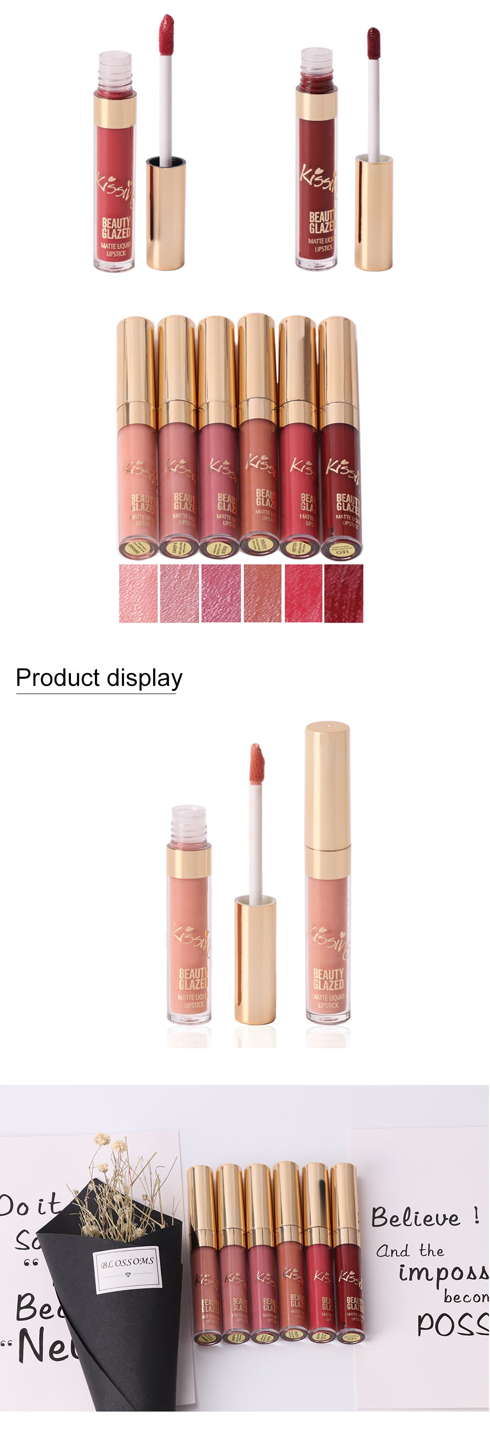 6Pcs/set Liquid Matte Lipstick Easy To Wear Long-lasting Lip Maisonore