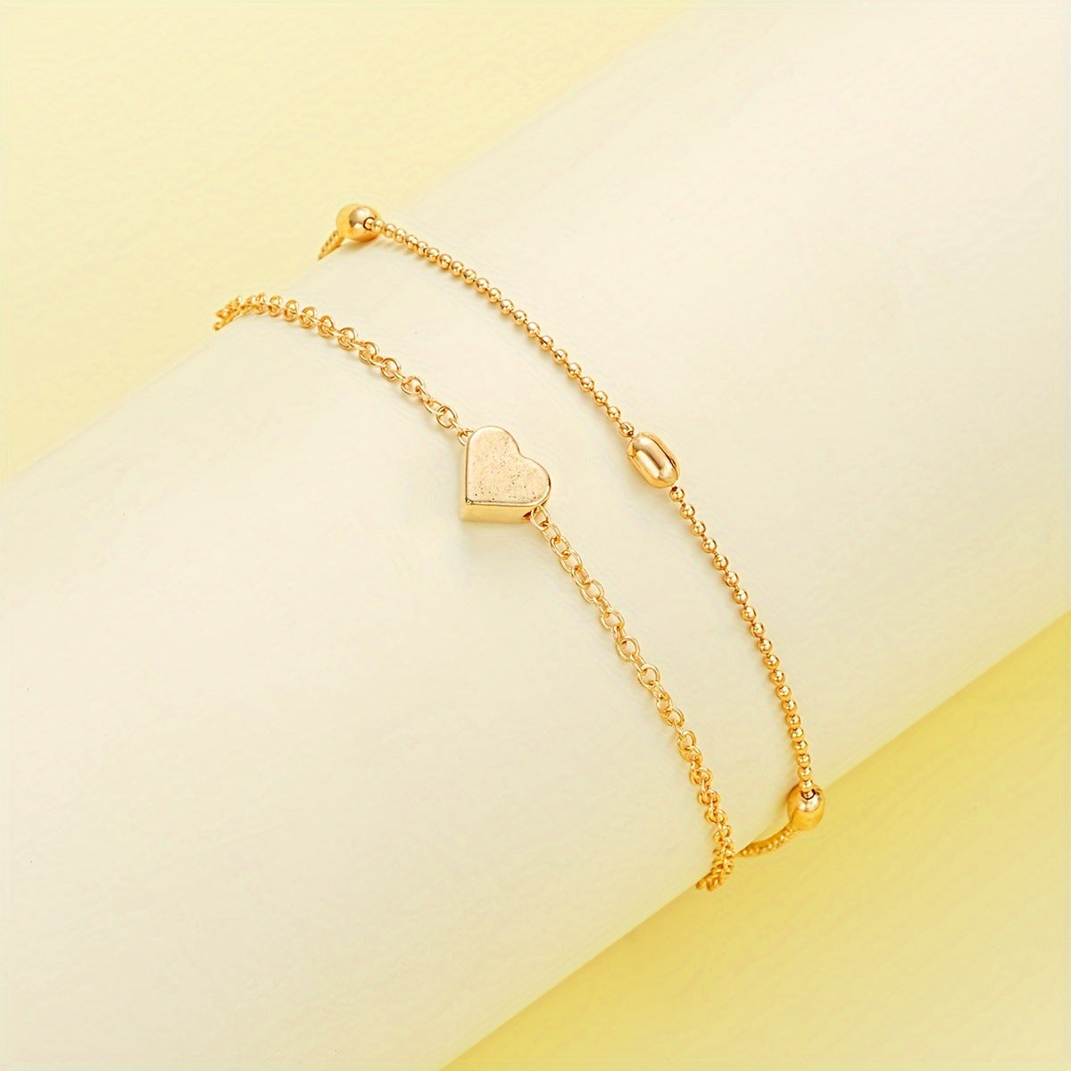 Double-layer Stacked Bag Round Beads Love Pearl Bracelet Necklace Jewelry Set Maisonore