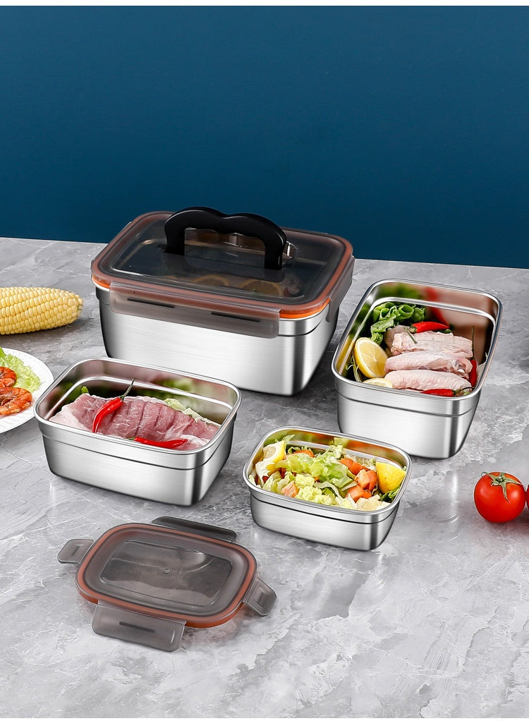 Stainless Steel Crisper Sealed Refrigerator Freezing Storage Box Maisonore