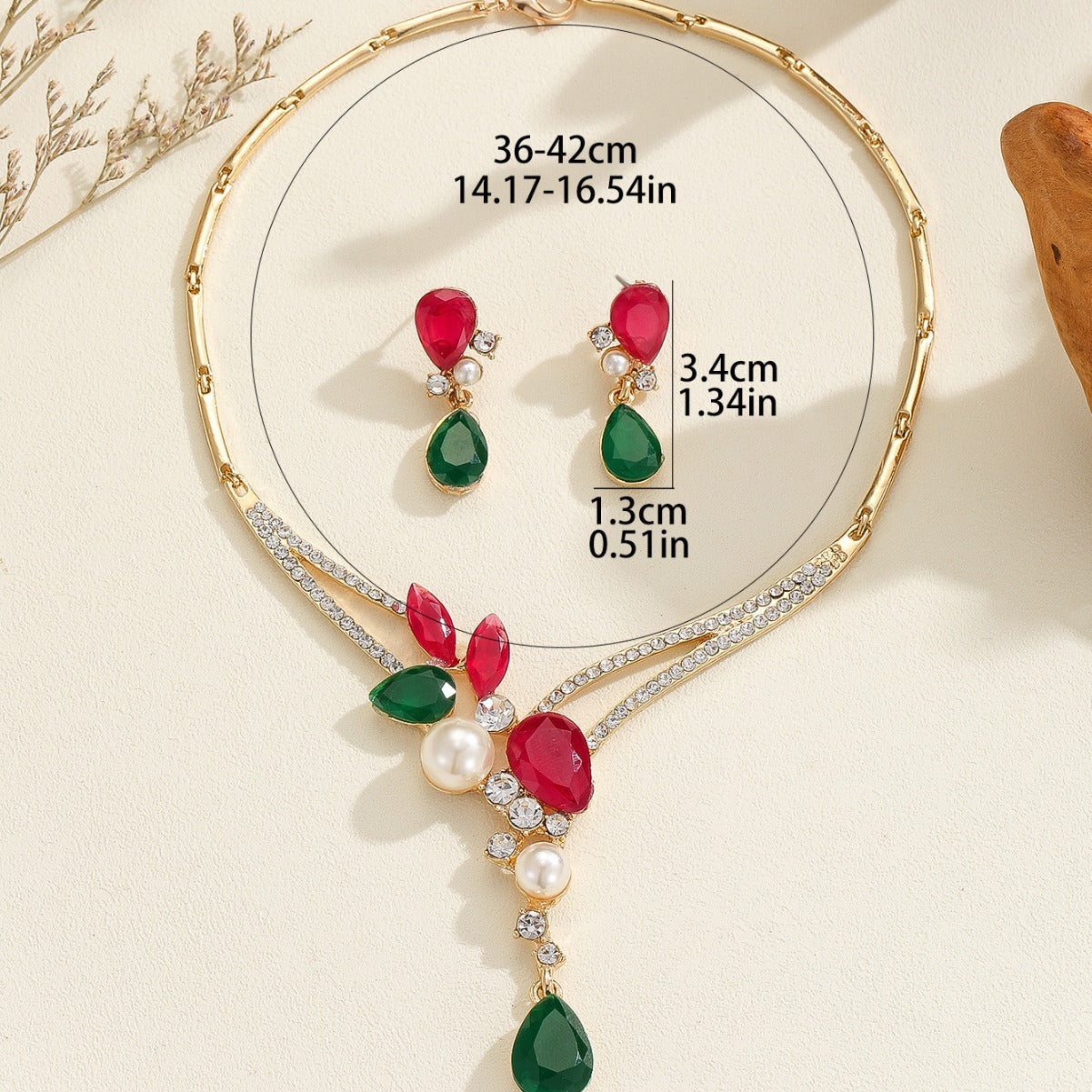 Colorful Indian Style Earrings Necklace For Women Wedding Decoration maisonore shop