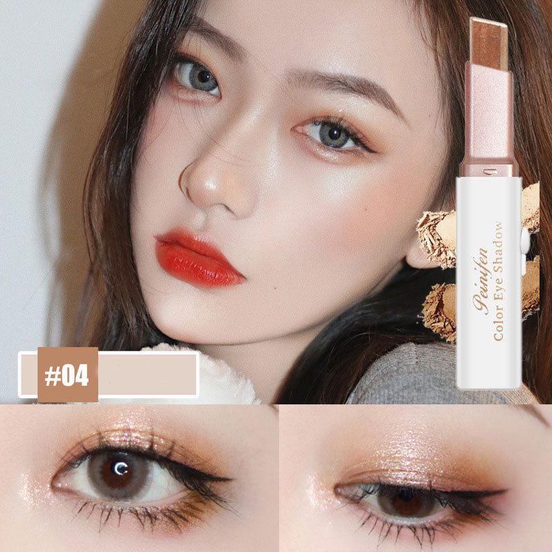 Lazy Eyeshadow Stick Stereo Gradient Shimmer Double Color Eye Shadow Pen Waterproof Easy To Wear Eyeshadow Maisonore