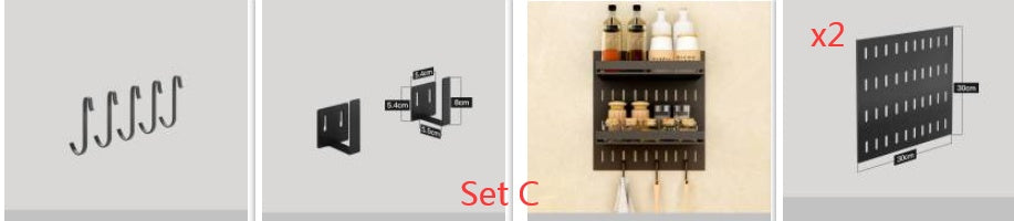 Stainless Steel Kitchen Wall Mounted Kitchen Storage Rack Hole Plate Maisonore