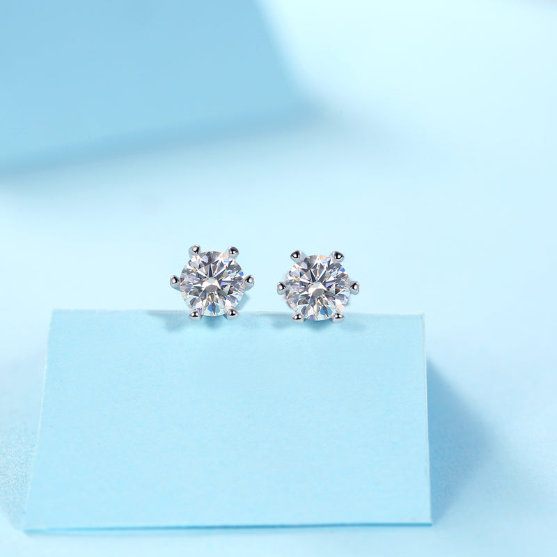 Rain And Snow - Earrings Set With 0.5-carat Top-quality Moissanite S925 Silver And Platinum-plated Stud Earrings, A Fashionable And Trendy Accessory, Can Be Tested With A Diamond Pen maisonore shop