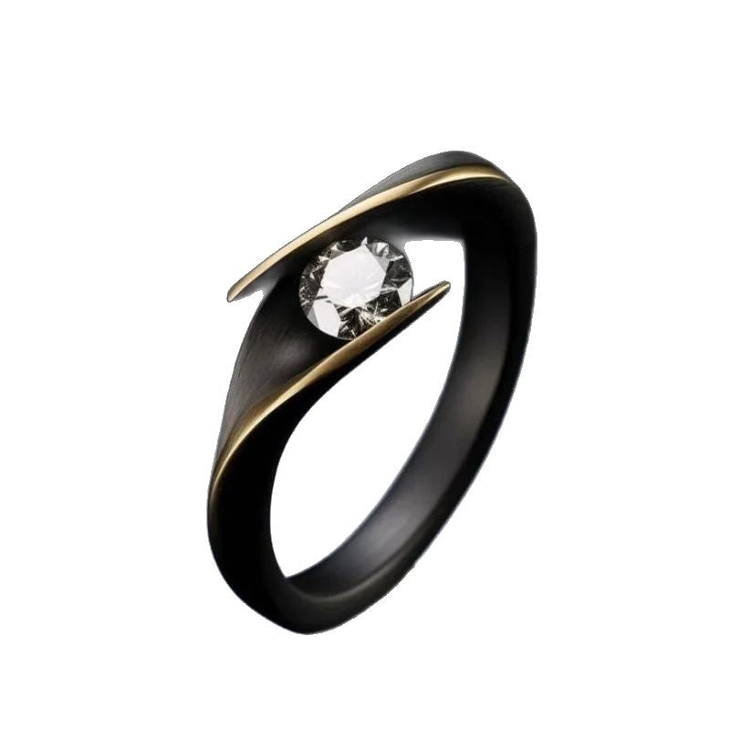 Female Minimalist Retro Creative Diamond Studded Ring Maisonore