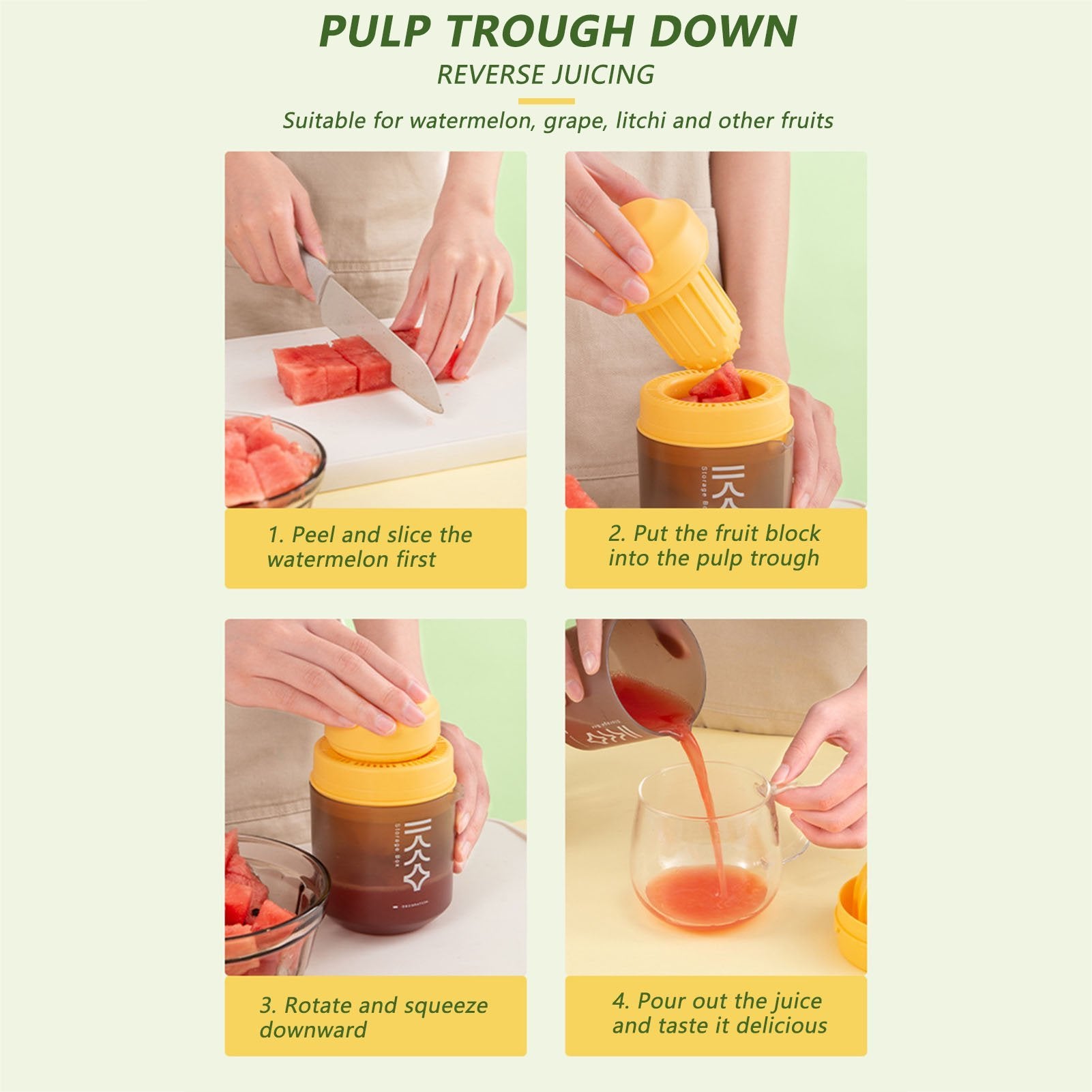 Mini Portable Manual Juicer Citrus Juicer Manual Lemon Squeezer Lime Orange Juicer Homemade DIY Fruit Orange Separating Juicer Fruit Separator Not Splash Semi-Transparent Non-electric Lemon Squeezer Maisonore