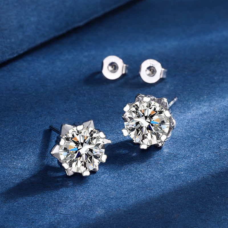 Snowflake Three-piece Simulation Moissanite Ring Necklace And Earring Suit Maisonore