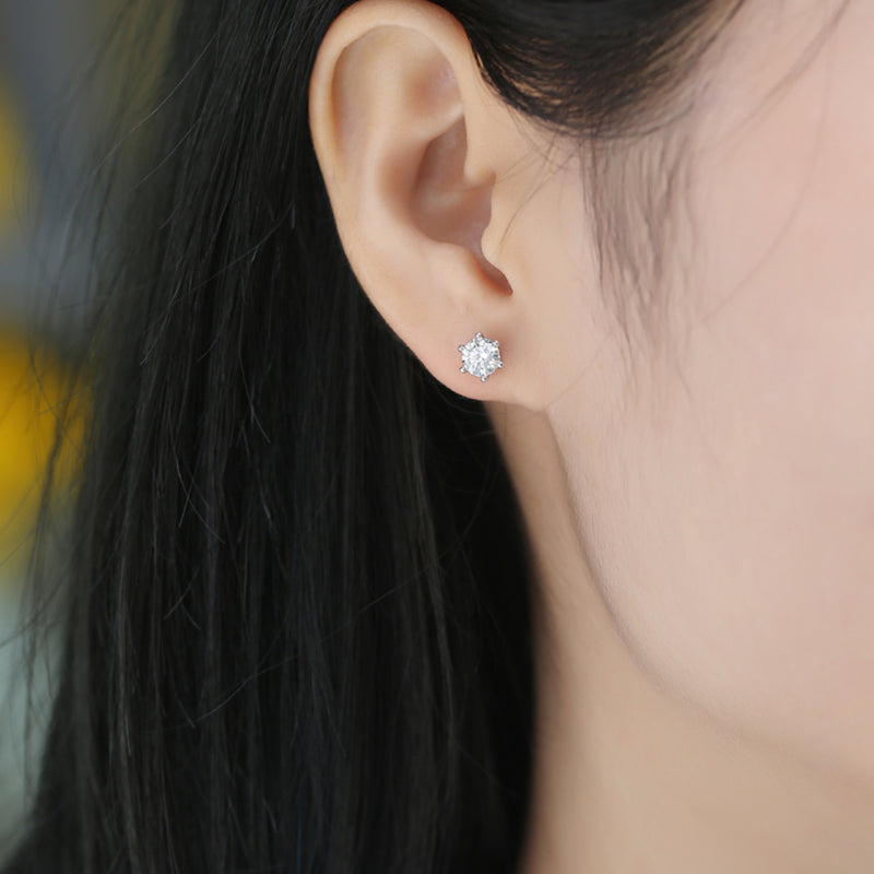 Rain And Snow - Earrings Set With 0.5-carat Top-quality Moissanite S925 Silver And Platinum-plated Stud Earrings, A Fashionable And Trendy Accessory, Can Be Tested With A Diamond Pen maisonore shop