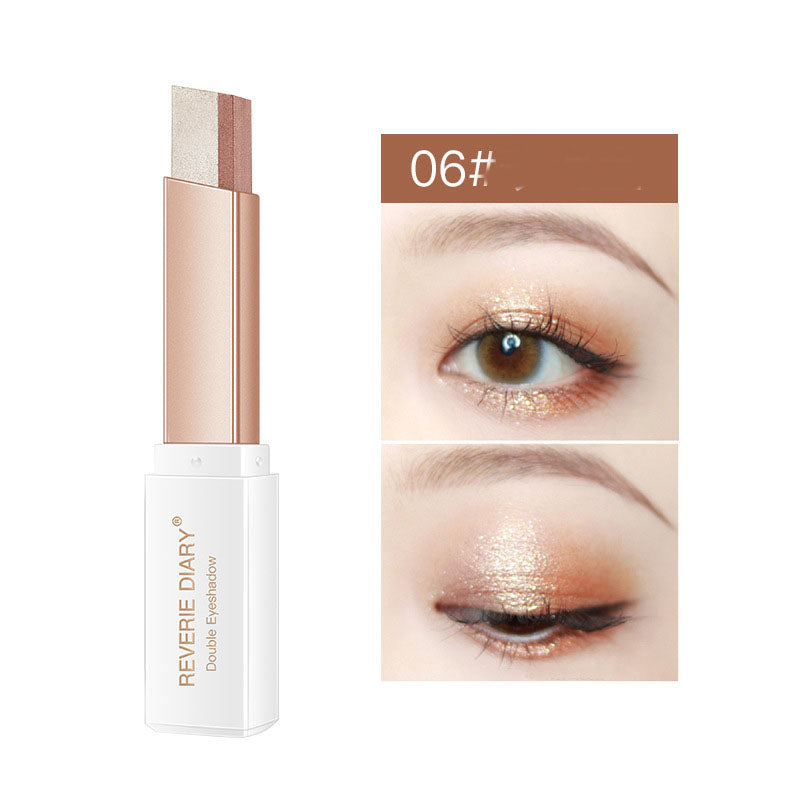 Lazy Eyeshadow Stick Stereo Gradient Shimmer Double Color Eye Shadow Pen Waterproof Easy To Wear Eyeshadow Maisonore