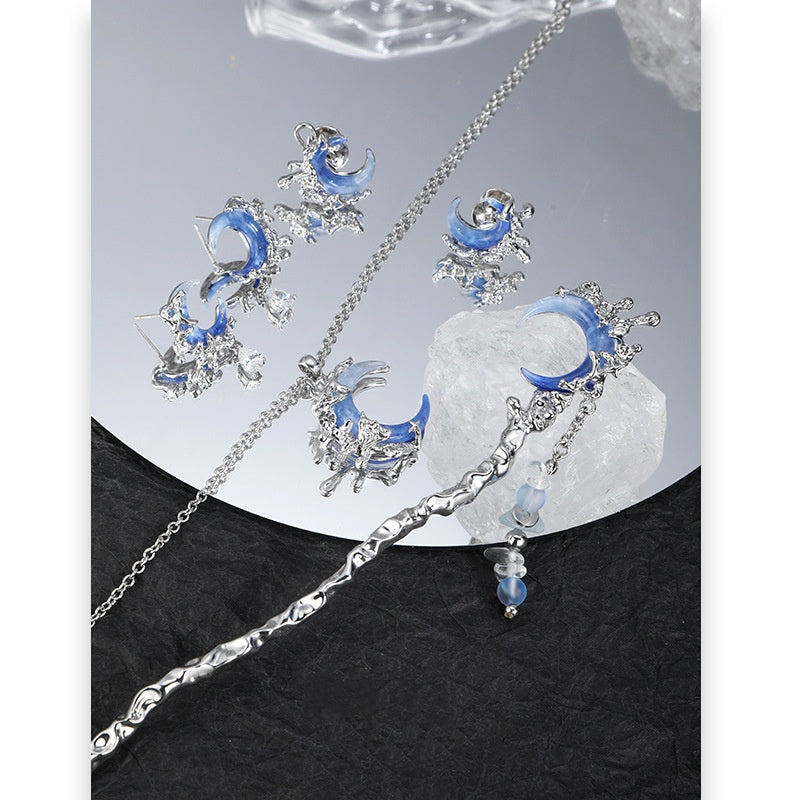 Blue Moon Series Fashion Necklace Earring Ring Maisonore