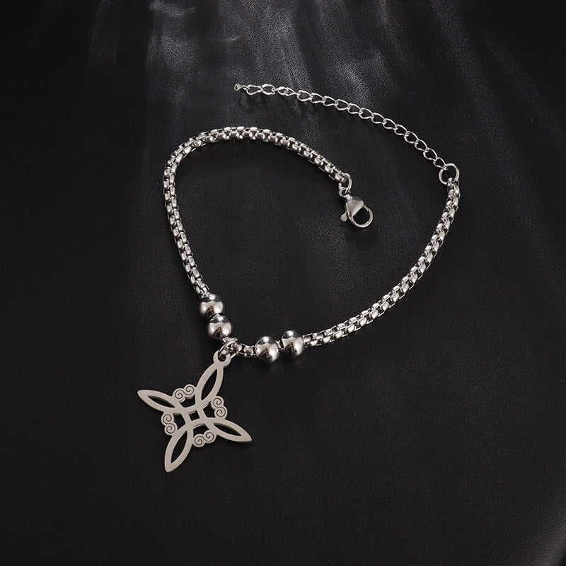Sweet Classic Witch Knot Bracelet Ring Women's Stainless Steel Maisonore