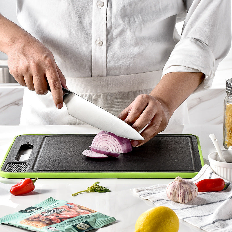 Double-side Cutting Board With Defrosting Function Chopping Board Kitchen Grinding Cutting Board With Knife Sharpener Maisonore