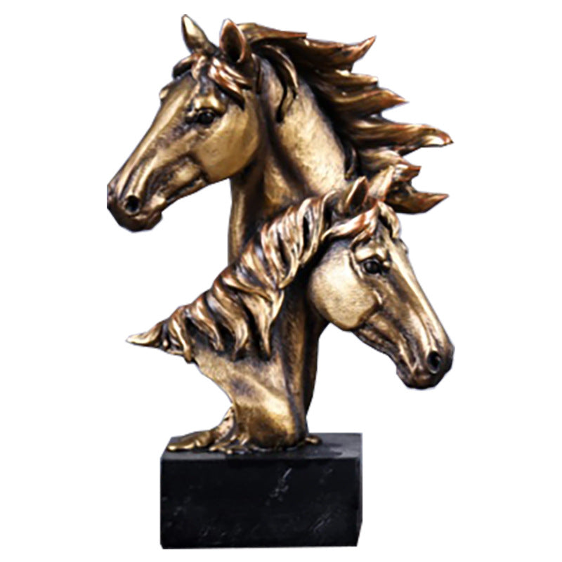 Trongwell Home Decor Bronze Horse Sculpture Statue Living Room Maisonore